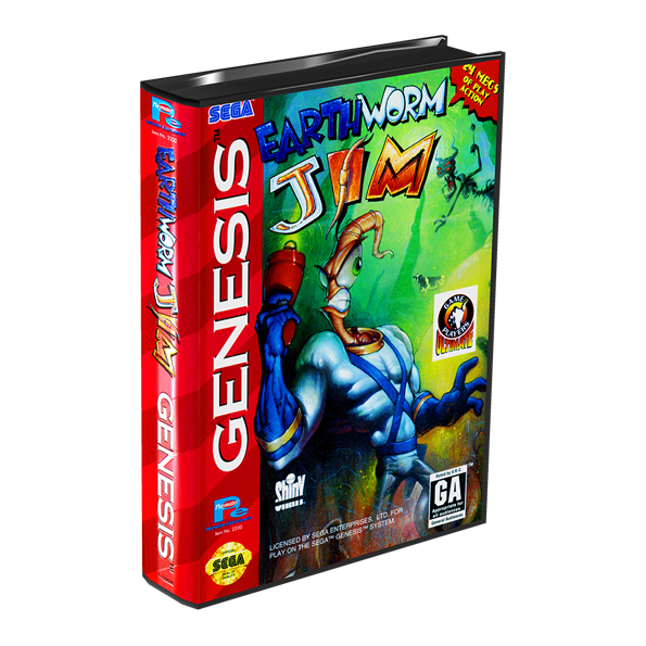 Immagine che porta a spezzone video tratto dal videogioco arcade a scorrimento orizzontale per Megadrive "Earth Worm Jim"