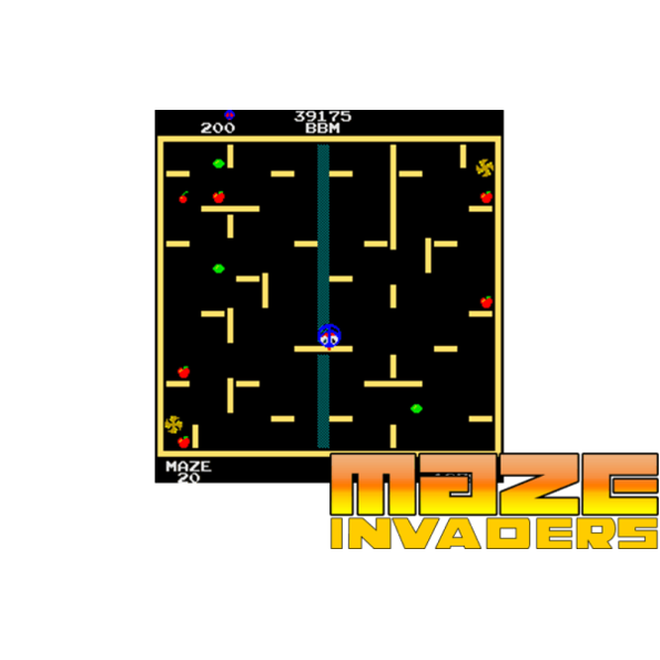 Immagine che porta a spezzone video tratto dal videogioco da sala giochi "Maze Invaders"