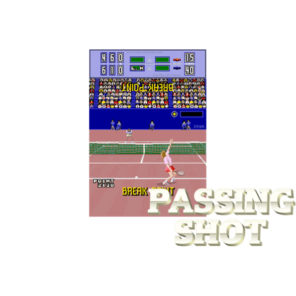 Immagine che porta a spezzone video tratto dal videogioco sul tennis da sala giochi "Passing Shot"