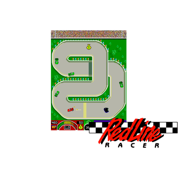 Immagine che porta a spezzone video tratto dal videogioco di corse auto su circuito da sala giochi "Redline Racer"