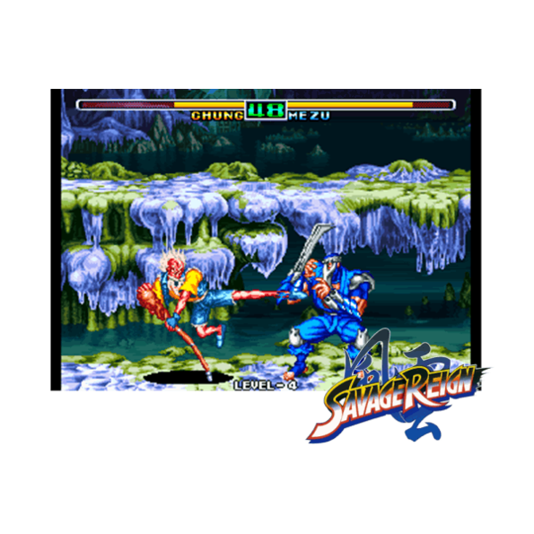 Immagine che porta a spezzone video tratto dal videogioco picchiaduro a round da sala giochi "Savage Reign"