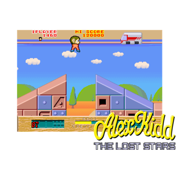 Immagine che porta a spezzone video tratto dal videogioco platform a scorrimento orizzontale "Alex Kidd"