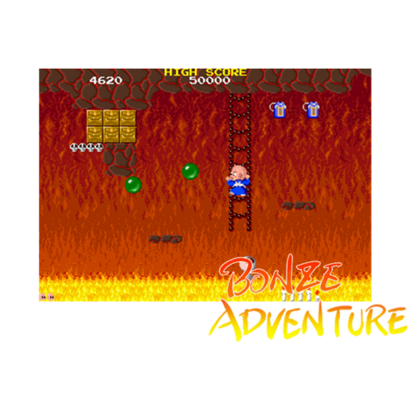 Immagine che porta a spezzone video tratto dal videogioco arcade a scorrimento da sala giochi "Bonze Adventure"