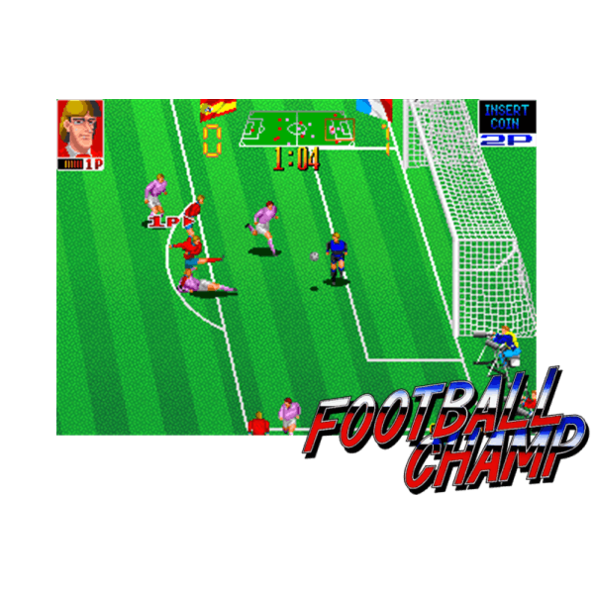Immagine che porta a spezzone video tratto dal videogioco sul calcio da sala giochi "Football Champ"