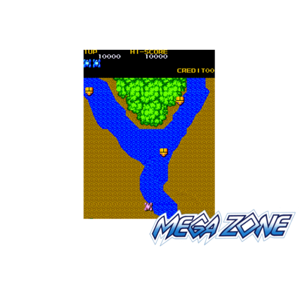 Immagine che porta a spezzone video tratto dal videogioco sparatutto a scorrimento vertocale da sala giochi "Mega Zone"
