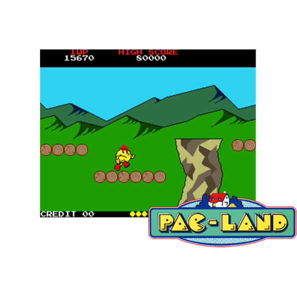 Immagine che porta a spezzone video tratto dal videogioco arcade a scorrimento orizzontale da sala giochi "Pac-Land"