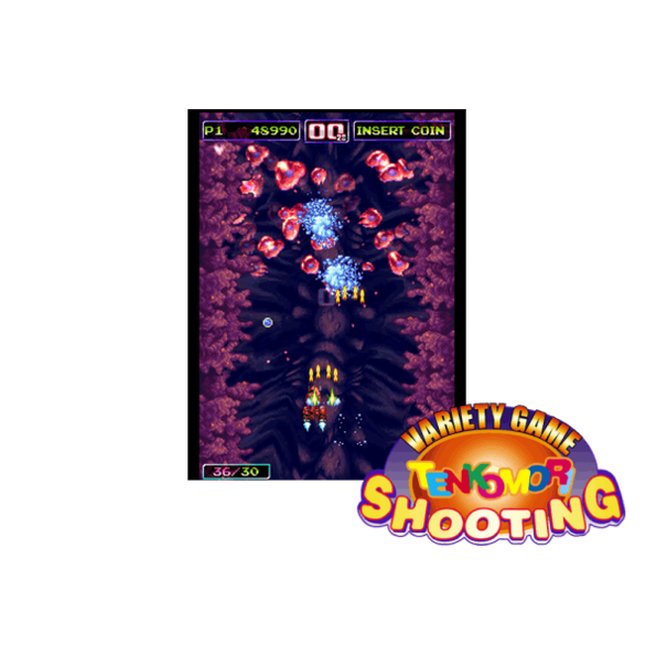 Immagine che porta a spezzone video tratto dal videogioco sparatutto a scorrimento verticale da sala giochi "Tenkomori Shooting"