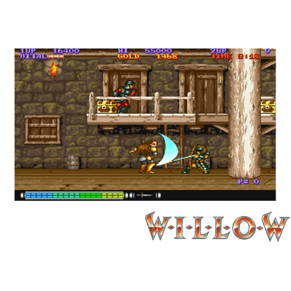 Immagine che porta a spezzone video tratto dal videogioco arcade a scorrimento orizzontale da sala giochi "Willow"