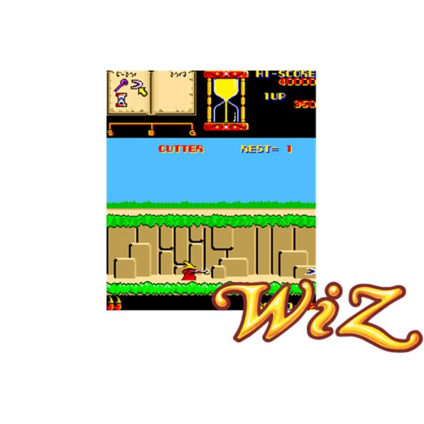 Immagine che porta a spezzone video tratto dal videogioco arcade a scorrimento orizzontale da sala giochi "Wiz"